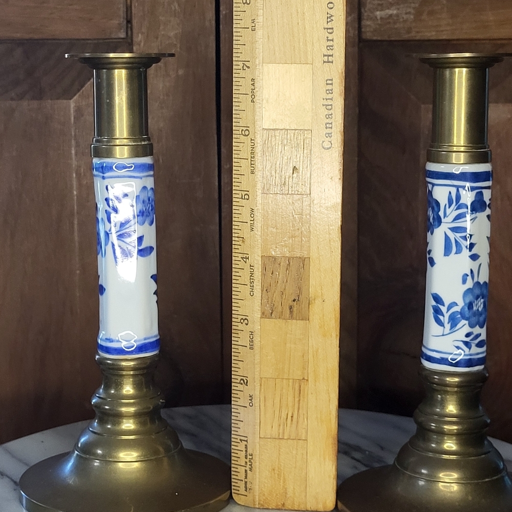 Brass Chinoiserie Candle Holders - Picture 11 of 12